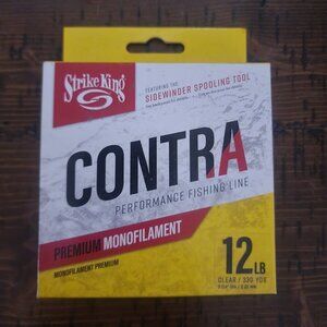Strike King: Contra Fishing Line Premium Monofilament-12lb Clear 330 yards-NEW